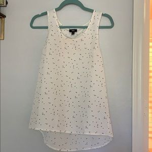 Mossimo tank. White with small black print.